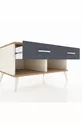 Commode Kronos à 2 tiroirs Marbre-de-lune-Épicéa/Anthracite