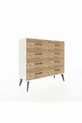 Commode Arges 8 tiroirs Pierre d'Agate/Pin