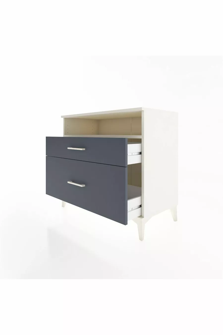 Commode Hyperion à une étagère et 2 tiroirs Pierre de lune-Anthracite