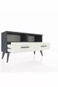Commode Arges 2 étagères 2 tiroirs Anthracite-Anthracite/Pierre de lune