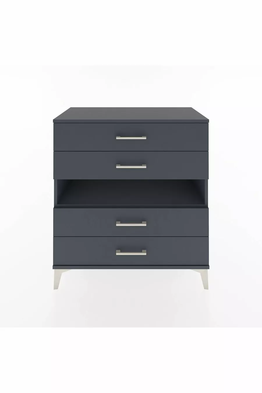 Commode Hyperion à une étagère et 4 tiroirs Anthracite-Anthracite