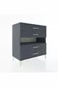 Commode Hyperion à une étagère et 4 tiroirs Anthracite-Anthracite