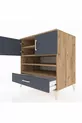 Kronos Dresser with 4 Shelves, 1 Drawer, 2 Doors, Pine-Anthracite