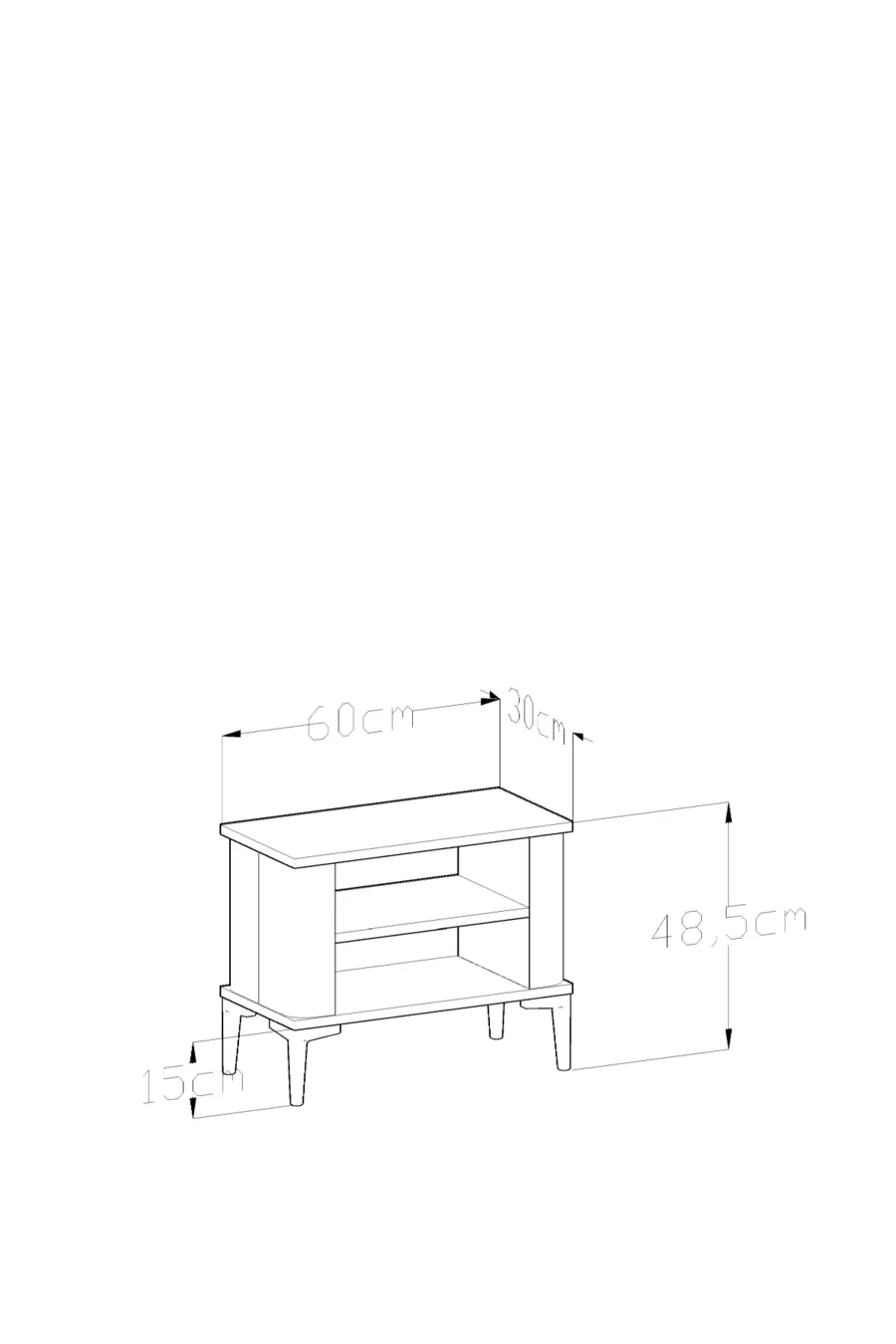 Table de chevet LİSA avec étagères - Commode - Table d'appoint - Organisateur