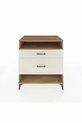 Commode Kronos à une étagère et 2 tiroirs en pin et pierre de lave
