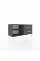 Commode Arges à une étagère et 2 tiroirs Anthracite-Anthracite