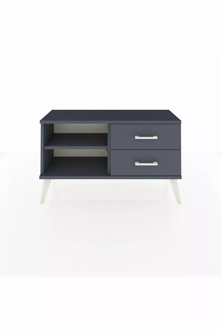 Commode Arges à une étagère et 2 tiroirs Anthracite-Anthracite