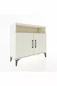 Commode Arges 2 étagères 2 portes Pierre de lune-Pierres de lune