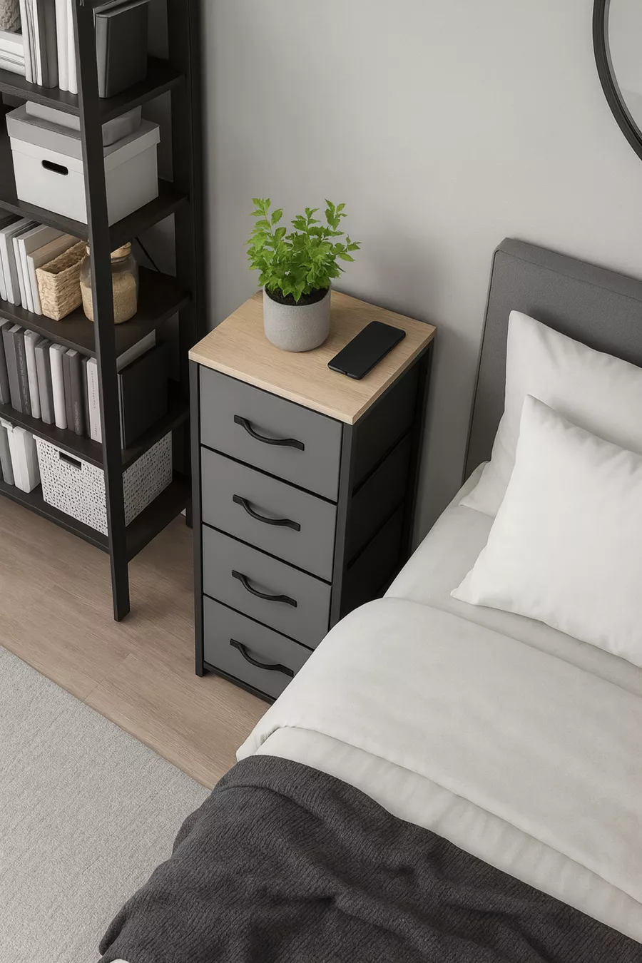 Cassettiera a 4 cassetti Organizzatore per camera da letto Armadio per giocattoli con cassetti in pelle per bambini
