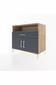 Commode Hyperion avec 2 étagères, 1 tiroir et 2 portes, pin-anthracite