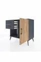 Commode Hyperion à une étagère, deux tiroirs et une porte, anthracite-pin/anthracite