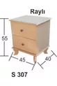 Table de chevet à rails en bois cm