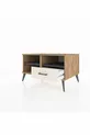 Commode Kronos à 2 étagères et 1 tiroir, en pin-anthracite/gris pierre