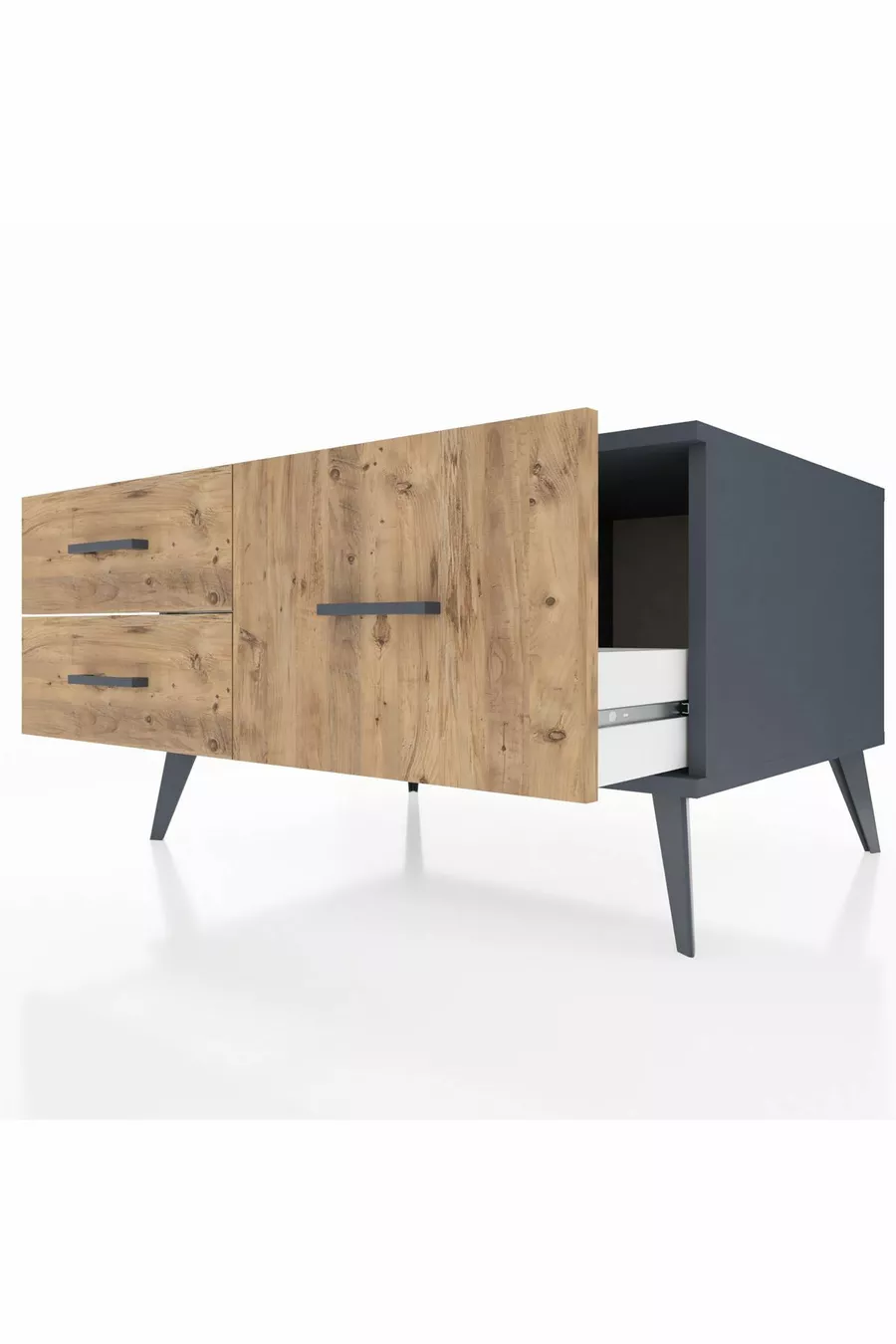 Kronos Dresser 3-Shelf Anthracite-Anthracite/Pine