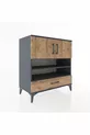 Hyperion Dresser 4 Shelves Single Drawer 2 Doors Anthracite-Pine
