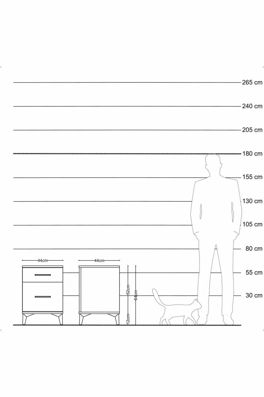 Hyperion Commode 2 Lades Zuiver Wit-Zuiver Wit