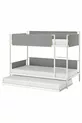lit superposé, blanc-gris clair, cm, avec base