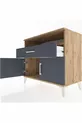 Commode Hyperion à une étagère, un tiroir et deux portes en pin-anthracite
