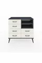 Commode Hyperion 2 étagères 6 tiroirs Anthracite-Anthracite/Pierre de lune