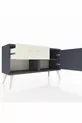 Comò Arges con un solo ripiano, un cassetto e una porta, Antracite-Antracite/Pietra di luna