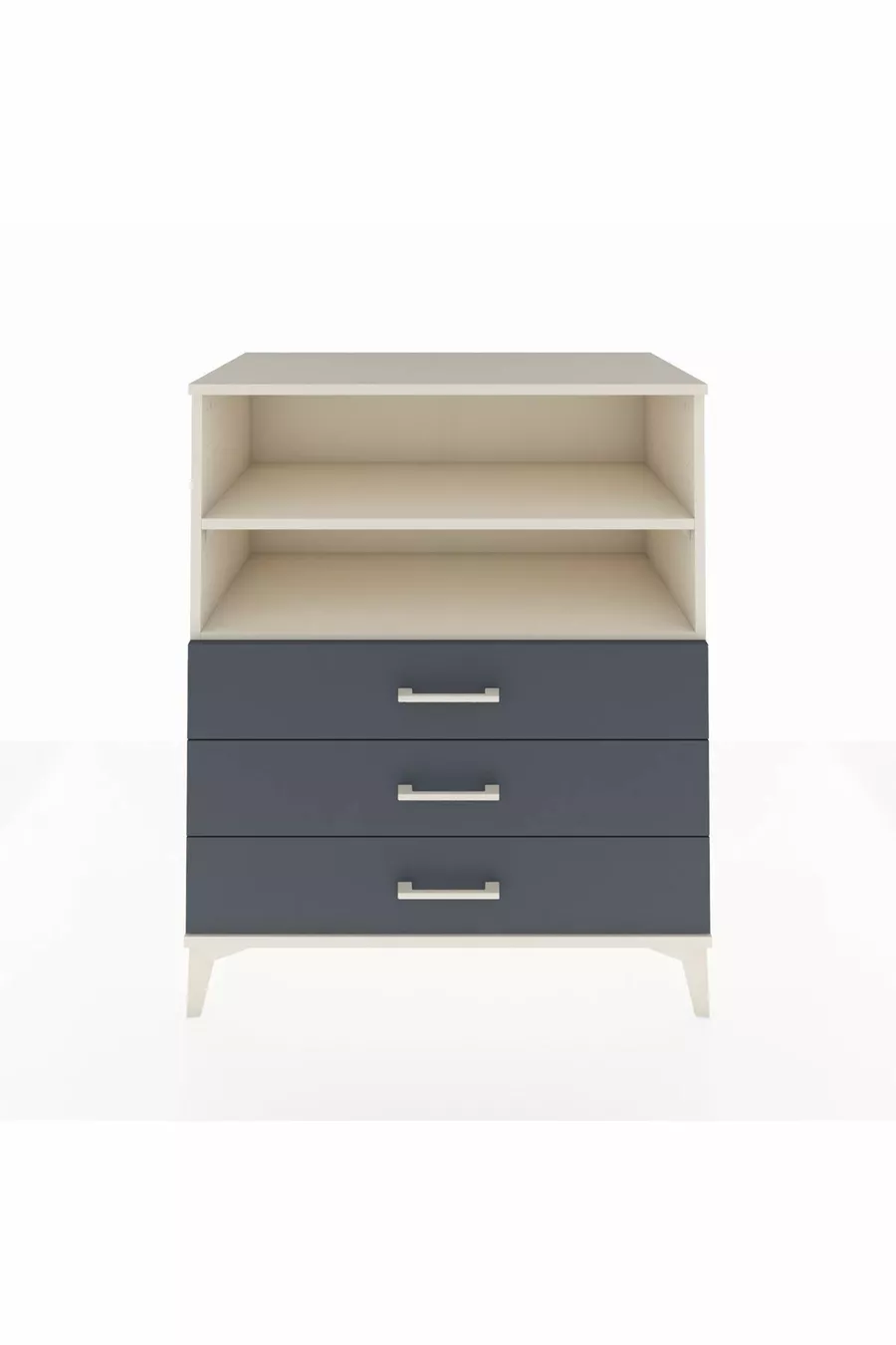 Commode Hyperion 2 étagères 3 tiroirs Pierre de lune-Anthracite