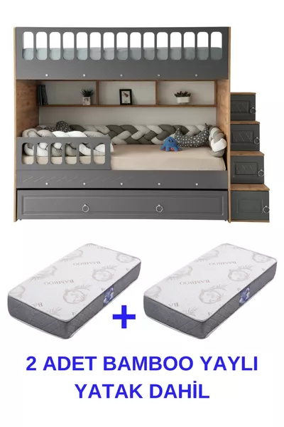 Emerald Bunk Bed / 2 units Including Bamboo Spring Mattress / % MDF