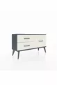 Arges Kommode 3 Regale Anthrazit-Anthrazit/Steinmarmor