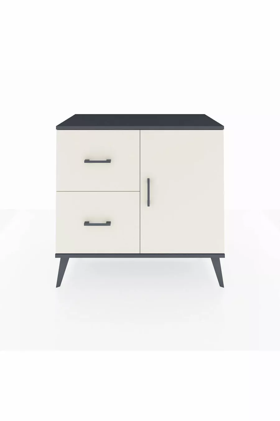 Hyperion Dresser with One Shelf, 2 Drawers, and Single Door, Anthracite-Quartz
