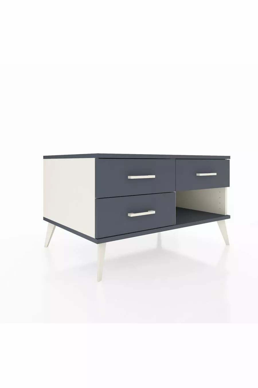 Commode Kronos 3 tiroirs Pierre de lune-Anthracite