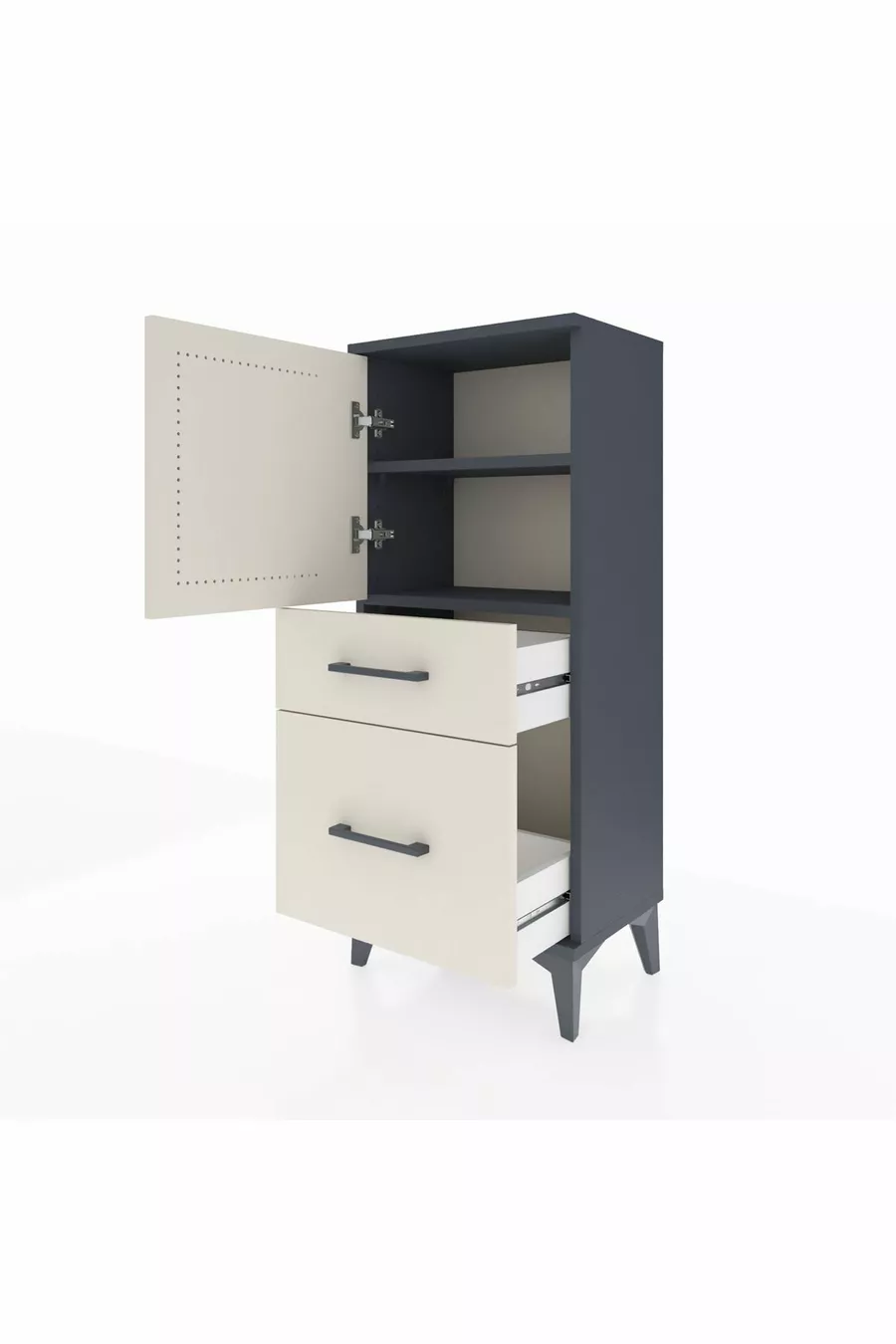 Arges Commode 2 Planken 2 Lades 1 Deur Antraciet-Leisteen