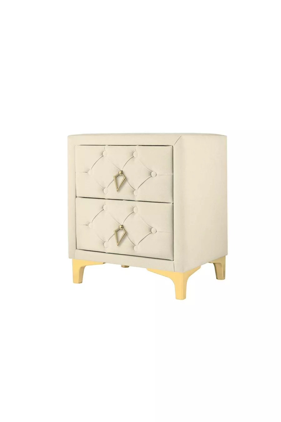 Ruby Gold Nightstand, 2 Drawers