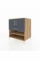 Commode Kronos 3 étagères 1 tiroir 2 portes Pin-Anthracite