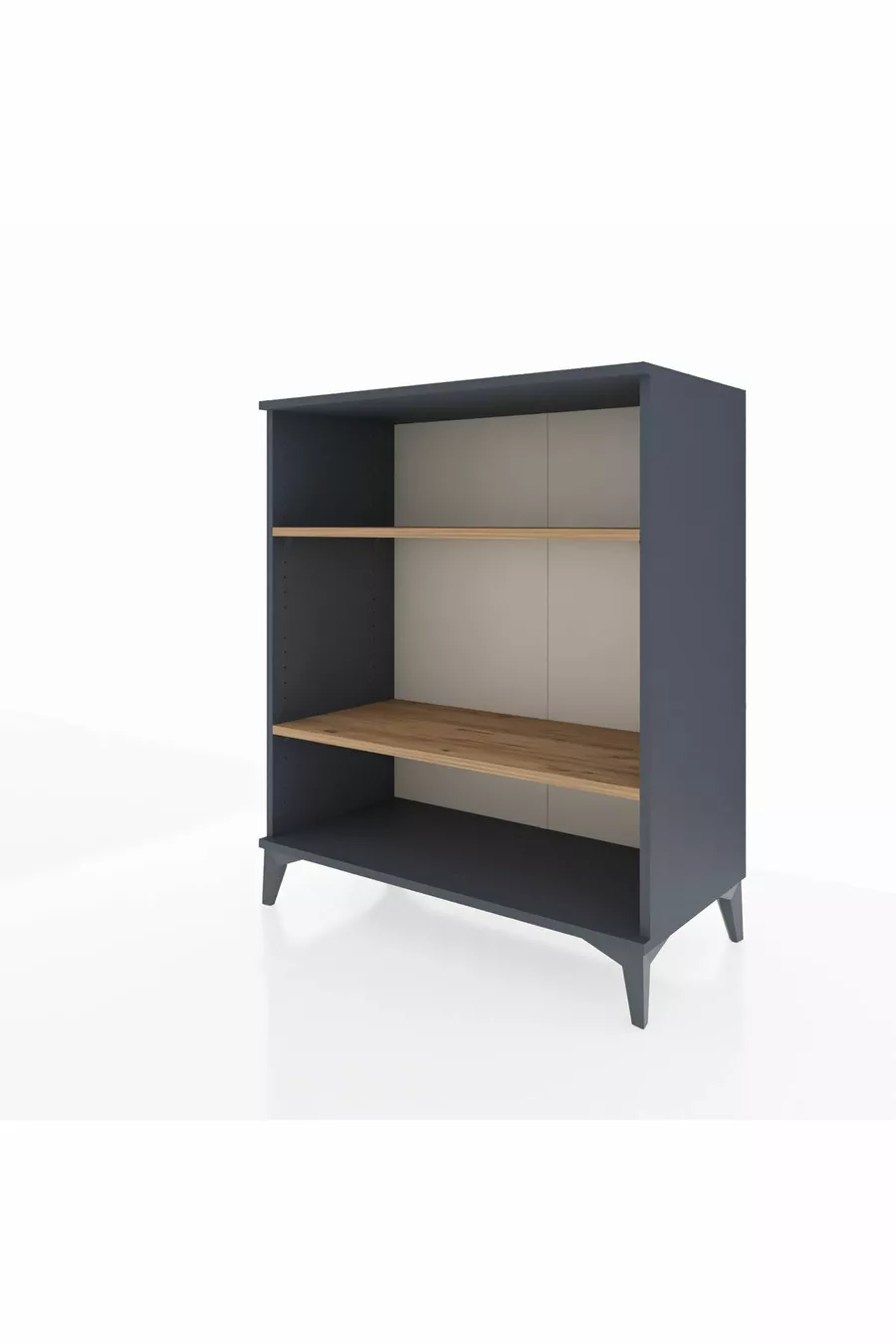Commode Hyperion 2 étagères Anthracite-Pin