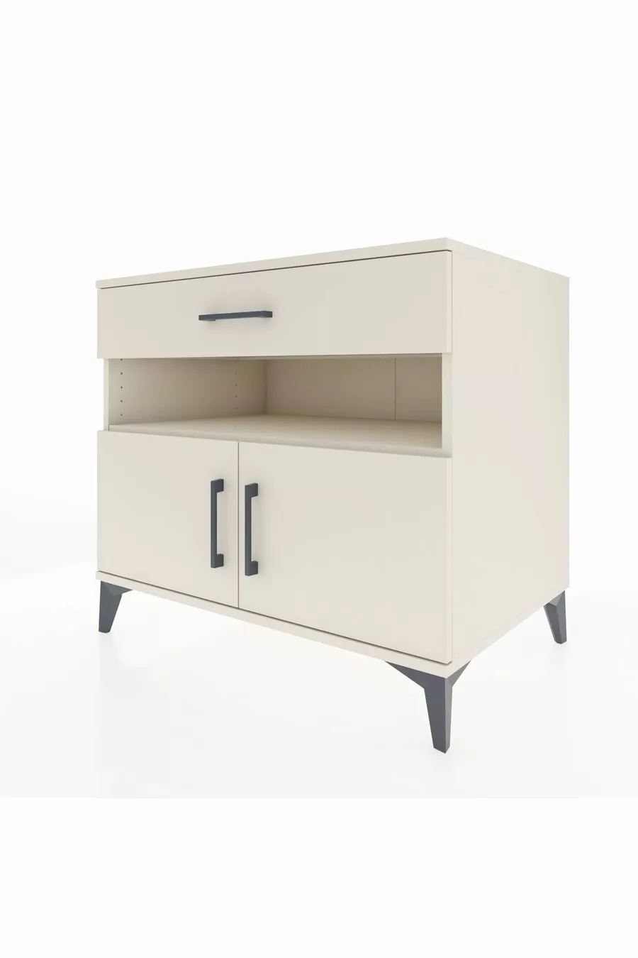 Kronos Dressoir met 2 planken, 1 lade en 2 deuren, Maansteen-Maansteen