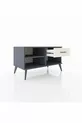Hyperion Dressoir Enkel Plank Enkel Lade Antraciet-Antraciet/Marmer