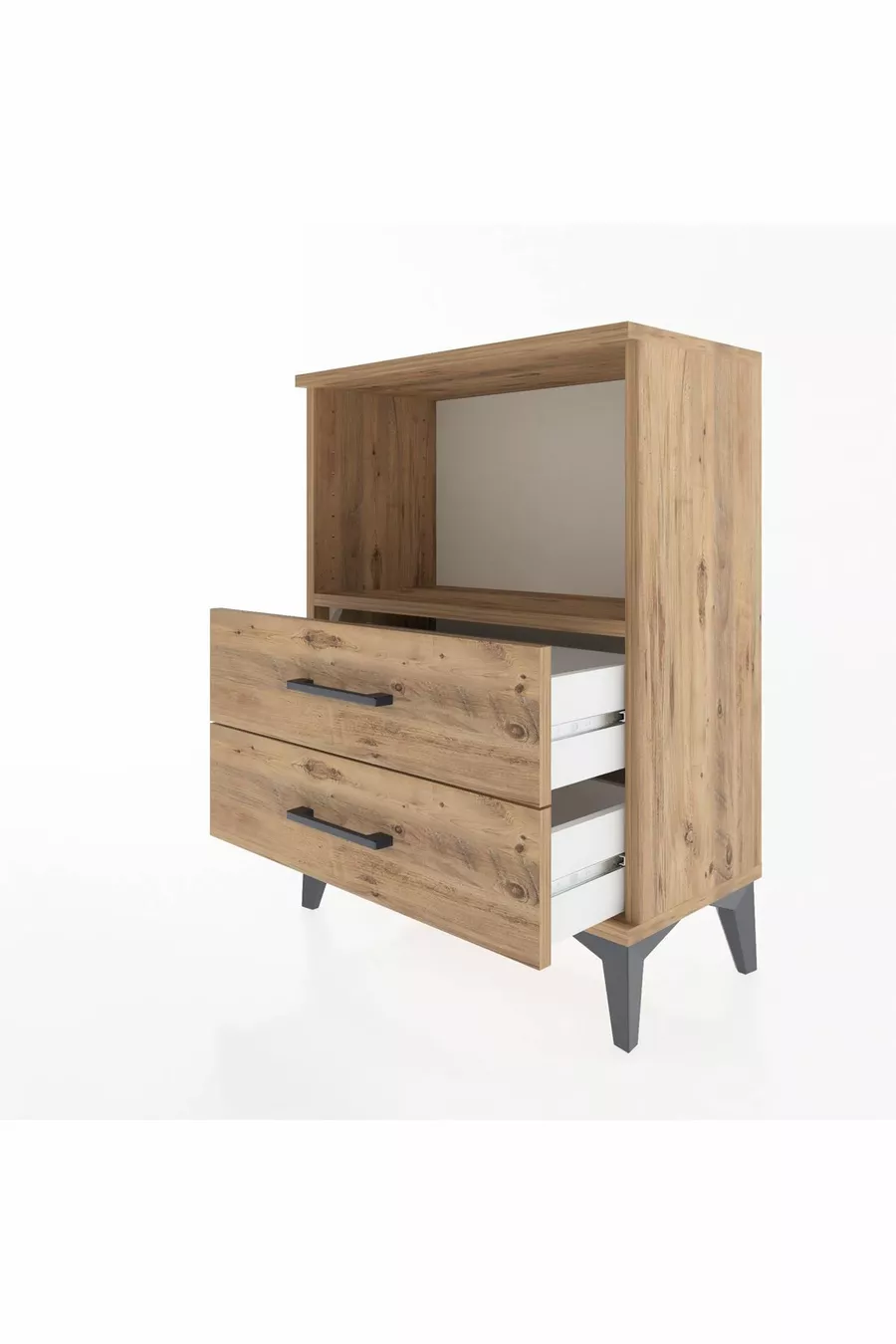 Arges Commode Single Shelf 2 Drawers Pine-Pine