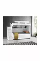 Samara Loft Bed with 3 Beds and Ladder, Bunk Bed with Trundle - Glossy White