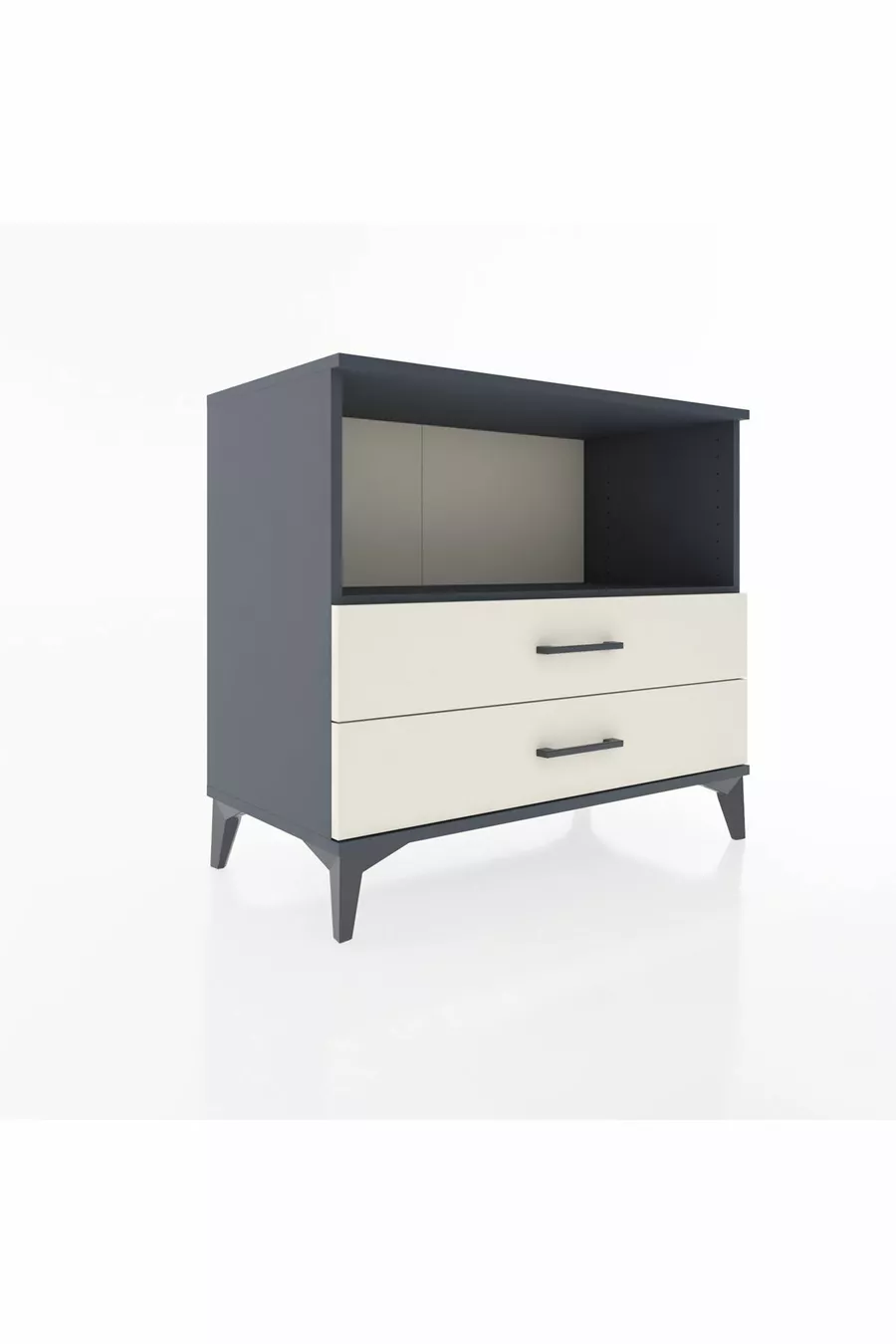 Hyperion Dresser Single Shelf 2 Drawers Anthracite-Agate