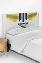 Housse de tête de lit et de lit coffre pour chambre d'enfant à motif Canari Jaune et Bleu Marine