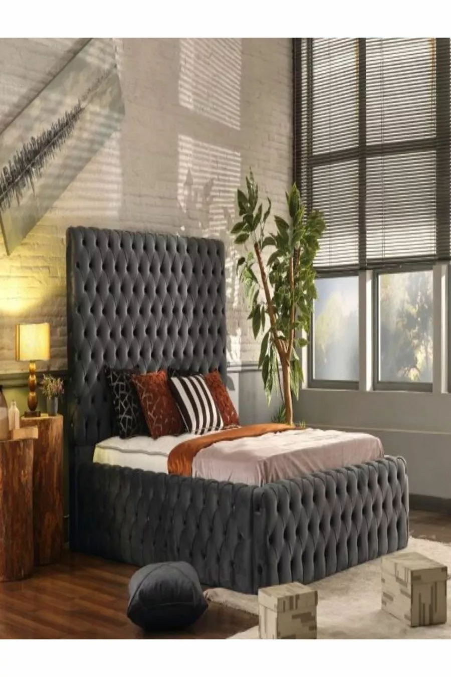 / Set Letto con Testiera e Contenitore con Cassettone e Piscina in Sandıklı Hıgh Mountaın