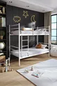 Lit superposé Trend compatible avec matelas, métal blanc séparables