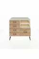 Kronos Dresser with 2 Shelves and 5 Drawers, Moonstone/Moonstone/Pine