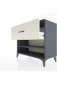 Commode Hyperion à une étagère et un tiroir, anthracite-ardoise