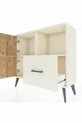 Commode Arges avec 2 étagères, 1 tiroir, 2 portes, couleur Pierre de lune/Pin