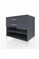 Commode Kronos à une étagère et deux tiroirs Anthracite-Anthracite