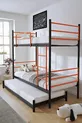 Lit superposé Trend Yavrulu Compatible avec lit 3 places Lit superposé en métal orange