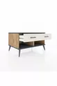 Commode Kronos 2 tiroirs Pin-Anthracite/Pierre de Lune
