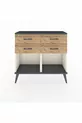 Commode Arges 4 tiroirs Pierre d'Agate-Anthracite/Pin