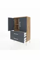 Arges Commode with 2 Shelves, 2 Drawers, and 2 Doors Pine-Anthracite