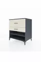 Commode Kronos à une étagère et 2 tiroirs Anthracite-Pierre de Lune